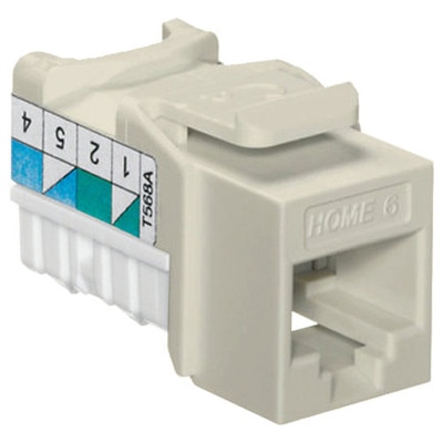Leviton QuickPort Home 6 Snap-In Connector, Light Almond